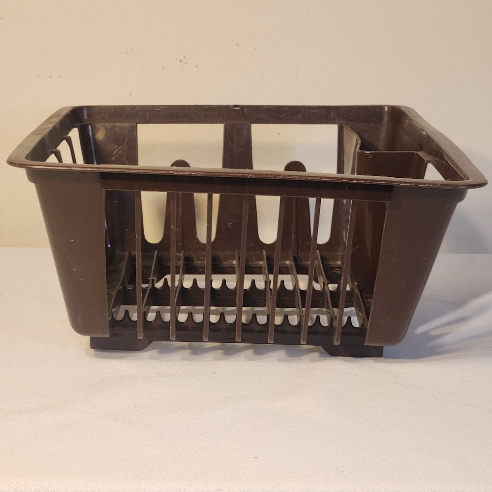 Rare Vintage Rubbermaid Small Twin Sink Dish Drainer Chocolate Brown #440-1